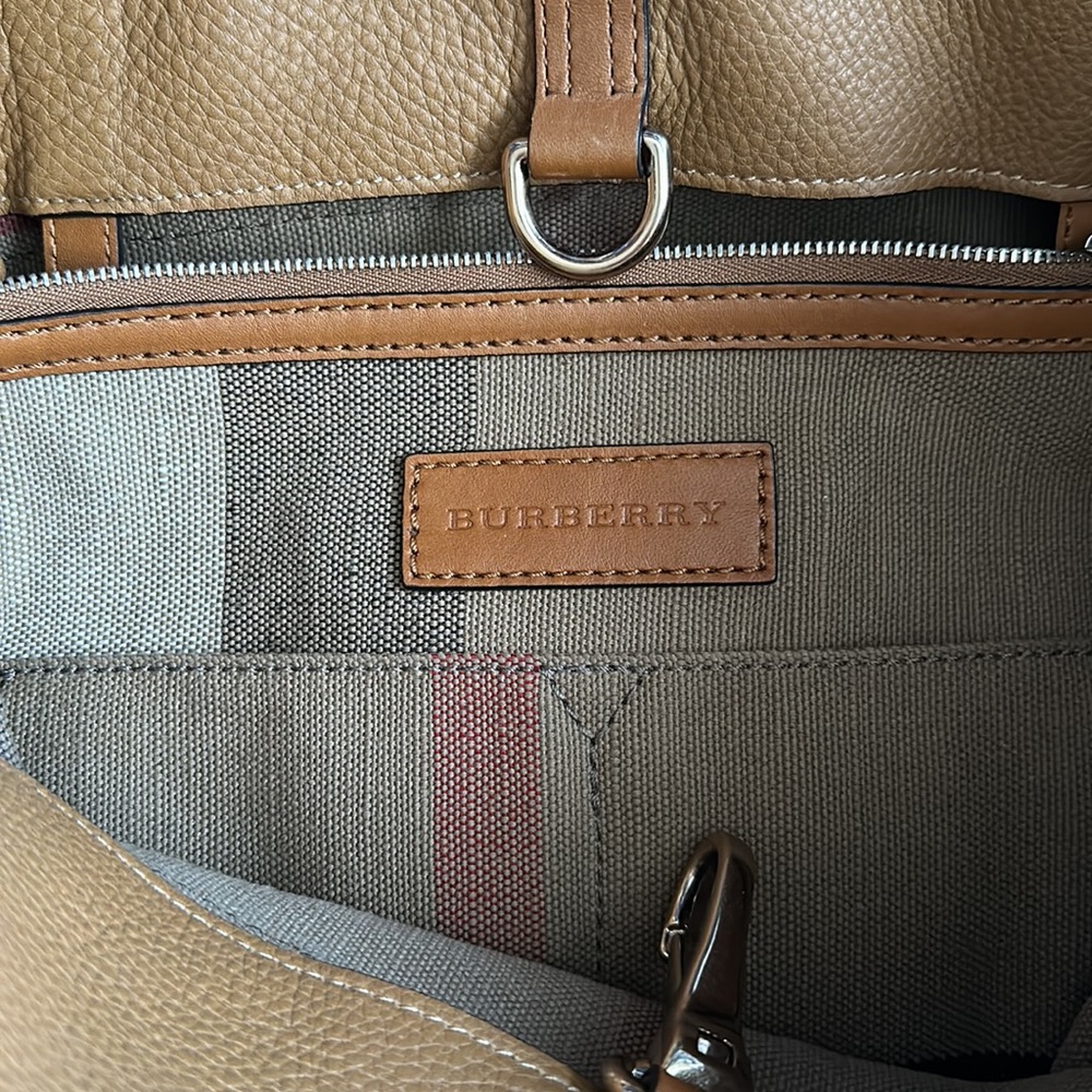 Burberry Ashby Tassel Medium Brown Canvas and Calfskin Leather Hobo Bag - Picture 10 of 16